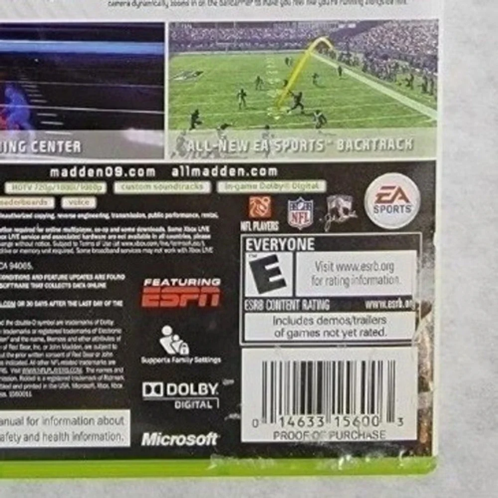 Madden NFL 09 Xbox 360 EA Sports Football Game Brett Favre Cover